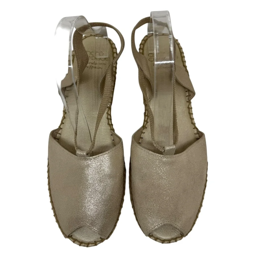 Andre Assous Dainty Espadrilles‎ Wedge Suede Shimmer Size 41 / US 10